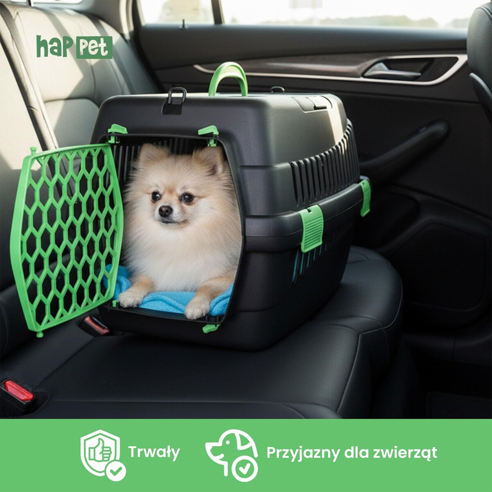 Happet Transporter Teddy M 42x30x30cm Zielony Plastikowy